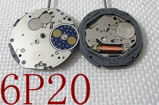 Miyota 6P20 quartz watch movement replacement part for precise timekeeping, ideal for repair and maintenance.