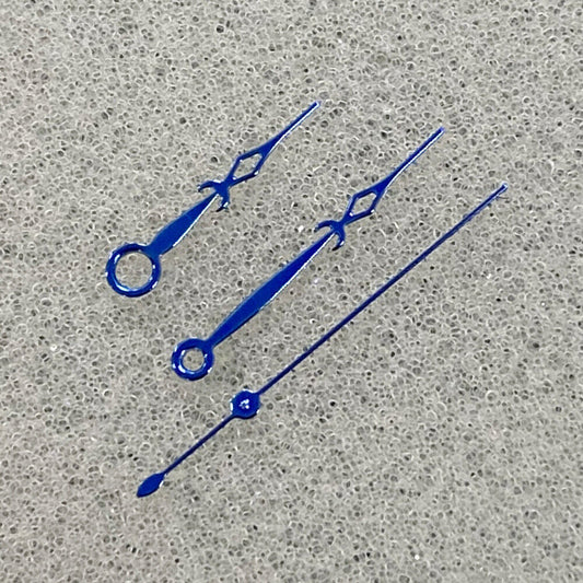 Diamond-shaped luminous watch hands in blue, golden, and green for NH35/NH36/4R/7S movements.