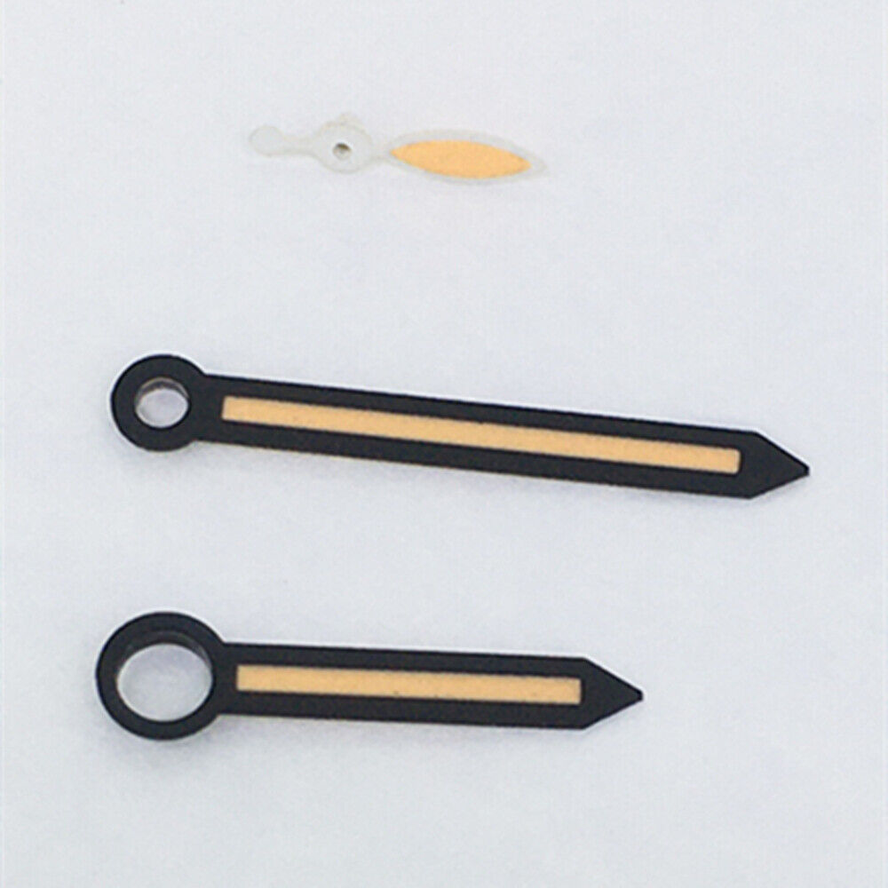 Arrow-shaped orange lume watch hands with black trim, compatible with ST3600/ST3620/ETA6497/6498 movements.