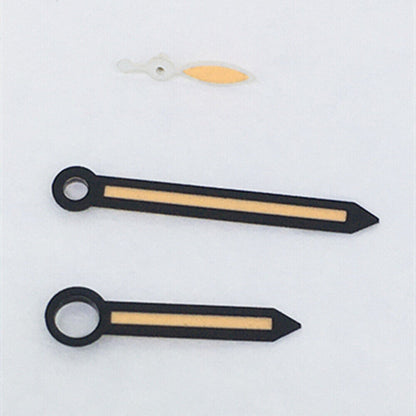 Arrow-shaped orange lume watch hands with black trim, compatible with ST3600/ST3620/ETA6497/6498 movements.