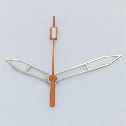 Green luminous silver-trimmed orange second hand for Asian 8215/2813 watch movements.