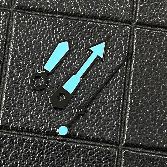 Multi-color green luminous watch hands with black trim, compatible with NH35/NH36/4R/7S movements for precise timekeeping.