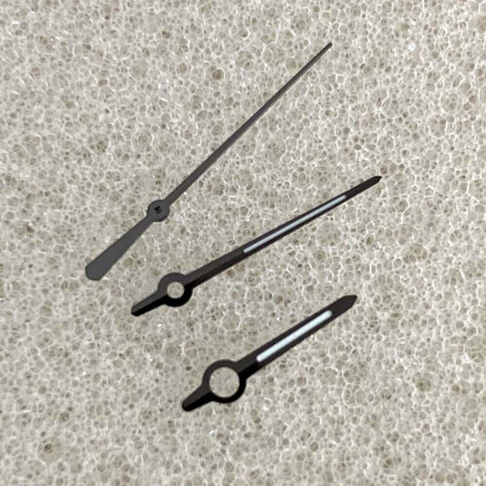 Green luminous black trim watch hands for NH35/NH36/4R/7S movement, enhancing visibility and style.