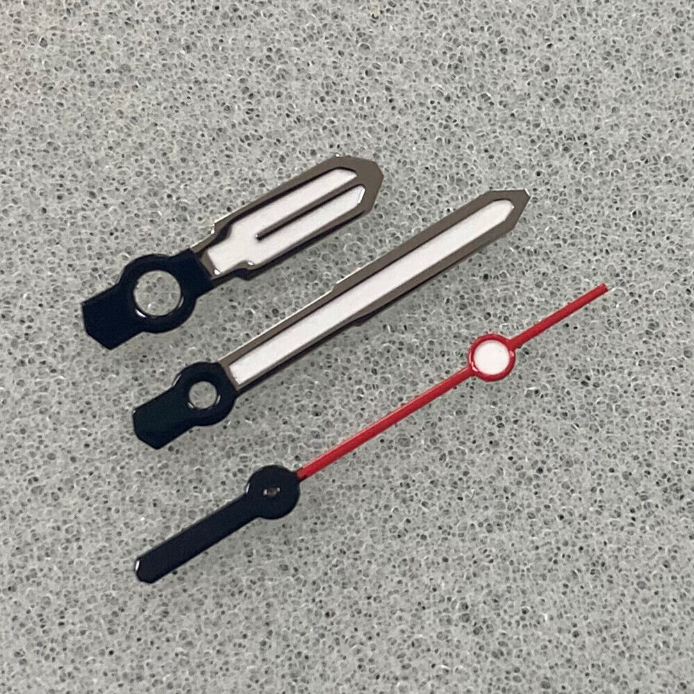 Black trim color block green luminous watch hands compatible with NH35/NH36/4R/7S movements