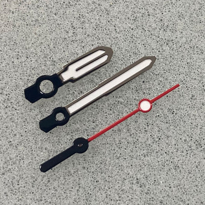 Black trim color block green luminous watch hands compatible with NH35/NH36/4R/7S movements