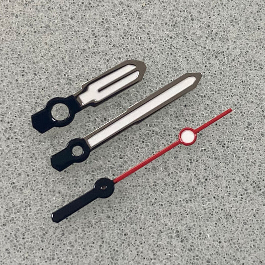 Black trim color block green luminous watch hands compatible with NH35/NH36/4R/7S movements