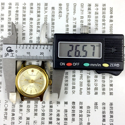 26mm China Liaocheng TAISHAN Manual Mechanical Lady Watch 19 Jews Golden Nail