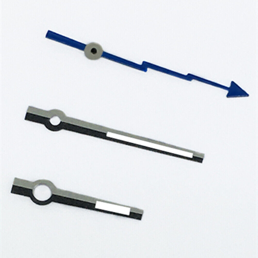 Lightning silver-trimmed green lume watch hands for ETA2834/2836/2824 movements.