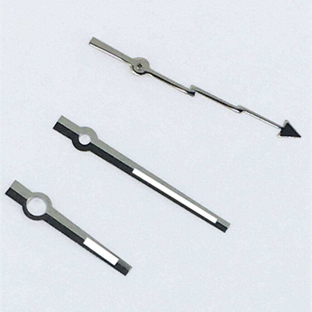 Silver-trimmed green lume watch hands, compatible with ETA2834/2836/2824 movements.