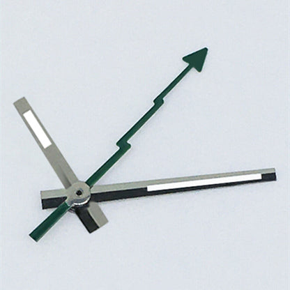 Lightning silver-trimmed green lume watch hands for ETA2834/2836/2824 movements.