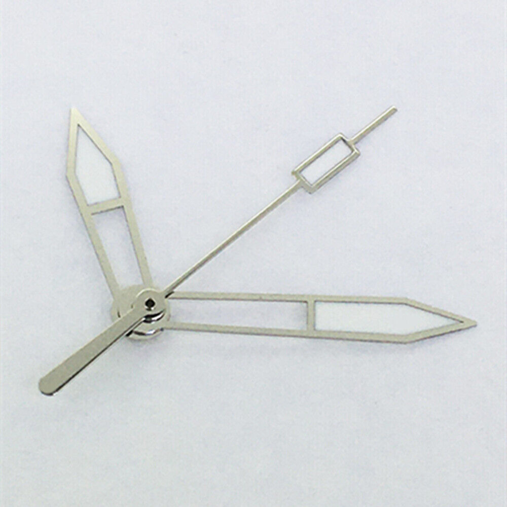 Aiguille des secondes argentée avec garniture argentée et verte luminescente pour montres ETA2836/2846/2824/2846