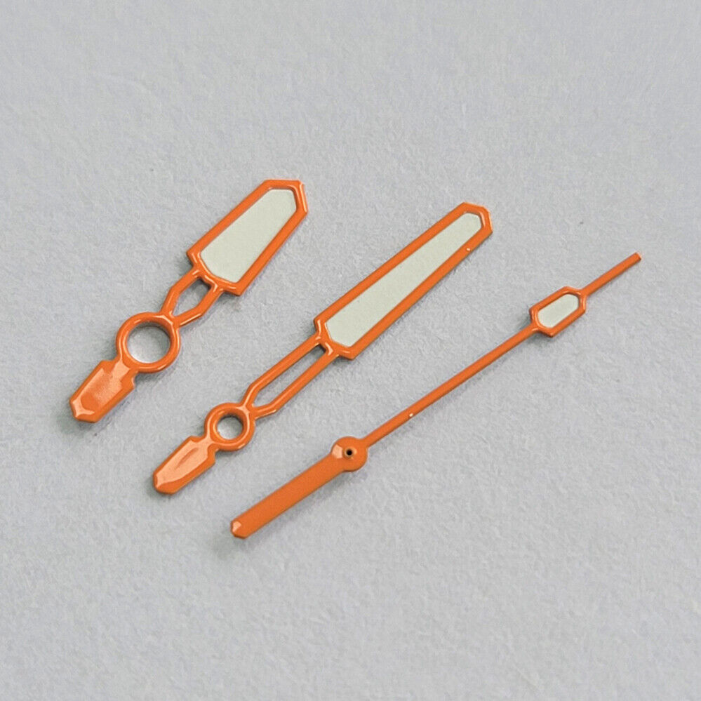 Green luminous watch hands with candy color trim for NH35/NH36/4R/7S movement by Fashion Candy, perfect for stylish upgrades.