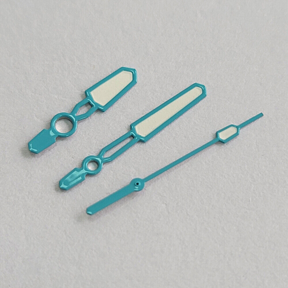 Green luminous watch hands with candy color trim for NH35/NH36/4R/7S movements by Fashion Candy.