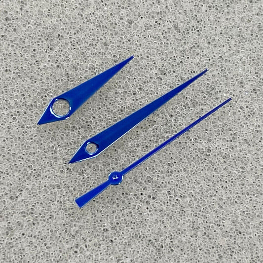 Pointed polished blue-green luminous watch hands for NH35/NH36/4R/7S movements.