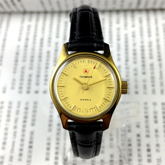 China Liaocheng TAISHAN Manual Mechanical Lady Watch 19 Jews Golden Nail