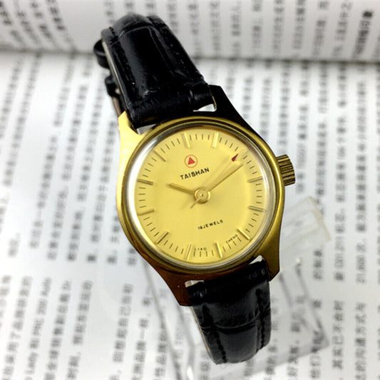 China Liaocheng TAISHAN Manual Mechanical Lady Watch 19 Jews Golden Nail