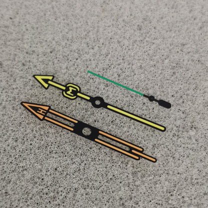 Fashion Color Block Trim green luminous watch hands, compatible with NH35/NH36/4R/7S movements,.