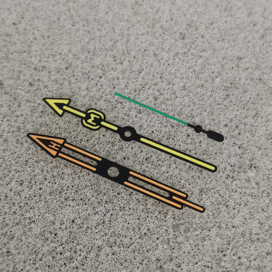 Fashion Color Block Trim green luminous watch hands, compatible with NH35/NH36/4R/7S movements,.