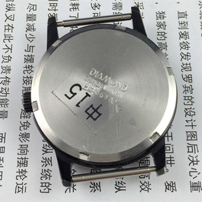 36mm SHANGHAI DIAMOND 17-jewel oval manual watch with black dial and sleek case for refined elegance.