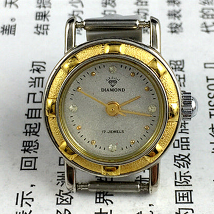 21mm SHANGHAI DIAMOND lady watch with grey dial, manual mechanical movement, 17 jewels, elegant design.