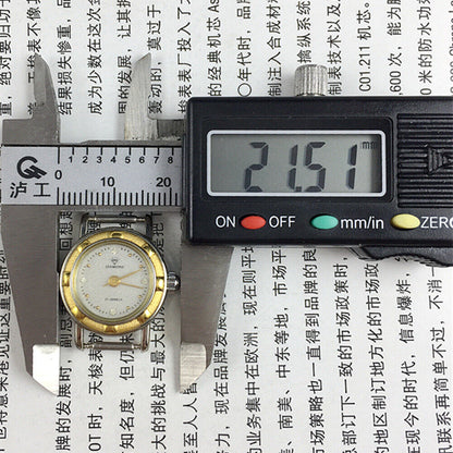 21mm SHANGHAI DIAMOND ladies watch with grey dial, manual movement, 17 jewels, elegant style.