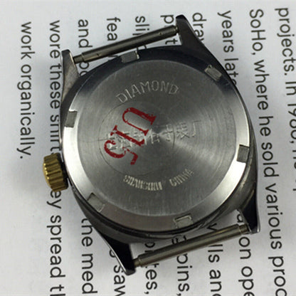 26mm Shanghai Diamond lady watch with black dial, square case, manual movement, elegant style for formal wear.