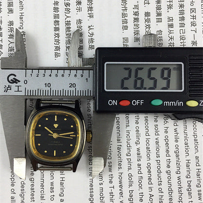26mm SHANGHAI DIAMOND lady watch with black dial, square case, manual mechanical movement, elegant style