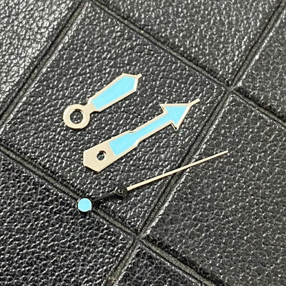 Multi-color silver trim luminous watch hands for NH35, NH36, 4R, and 7S movements.
