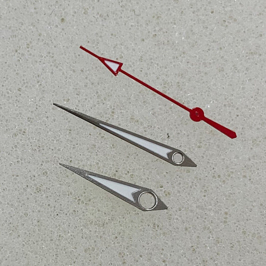 Arrow-shaped silver-trimmed green luminous watch hands for NH35/NH36/4R/7S movements
