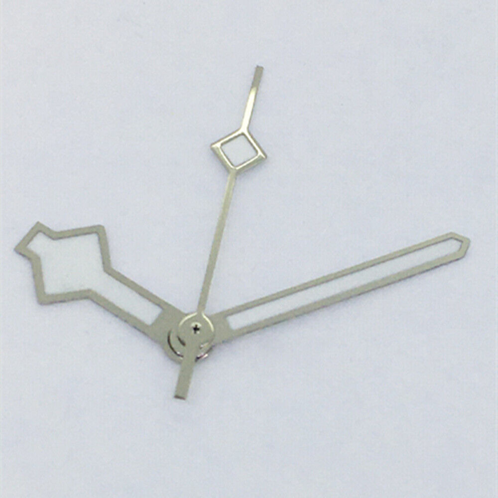 Silver trim green luminous watch hands for Asian 8215/2813/8205 movement, perfect for precise timekeeping.