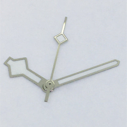 Silver trim green luminous watch hands for Asian 8215/2813/8205 movement, perfect for precise timekeeping.