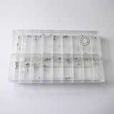 628BCT Assortment of 90PCS Brass Watch Crown Tube 18 Sizes Shapes 1 or 2 Steps