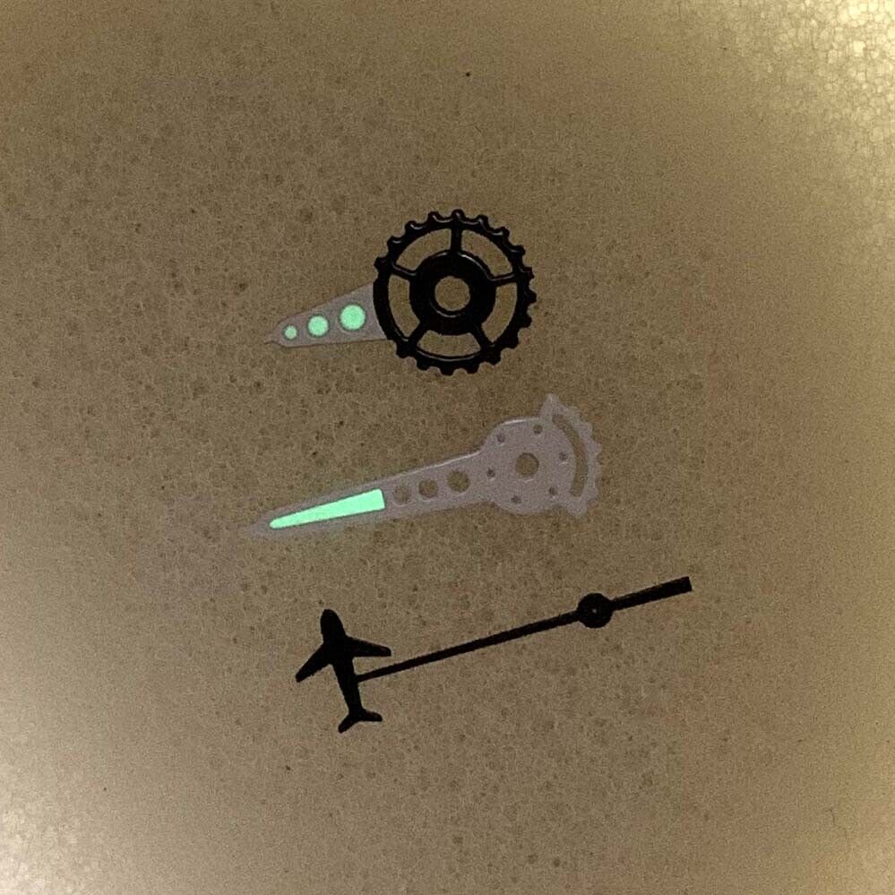 Plane Small Second green luminous watch hands for NH35/NH36/4R/7S movements