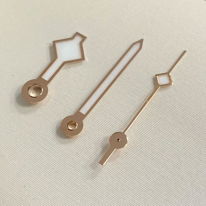 Blue luminous silver watch hands for NH35/NH36 movement, ideal for precise watch repairs and upgrades.