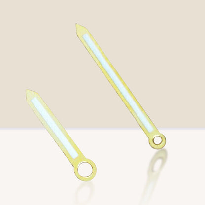 Luminous golden trim watch hands for ST3600/ST3620 ETA6497/6498 mechanical movement, precision fit.