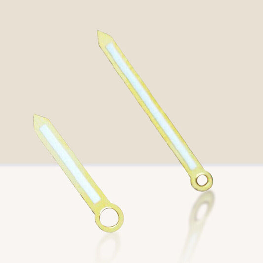 Luminous golden trim watch hands for ST3600/ST3620 ETA6497/6498 mechanical movement, precision fit.