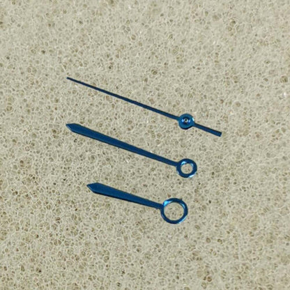 Blue polished watch hands for NH35/NH36/4R/7S 8215 movement, precision fit, no lume, from Brand New.