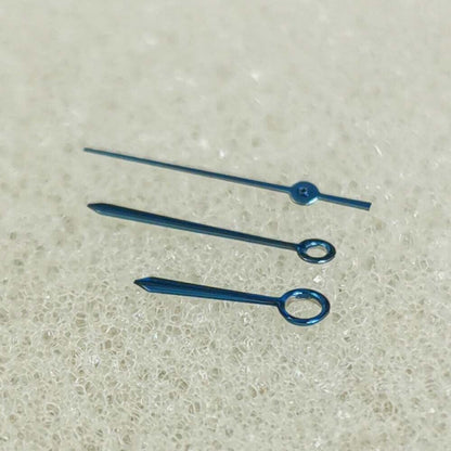 Blue polished watch hands for NH35/NH36/4R/7S 8215 movement, precision fit, no lume, from Brand New.