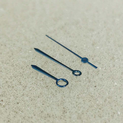 Blue polished watch hands compatible with NH35/NH36/4R/7S 8215 movements, precision fit by Brand New.