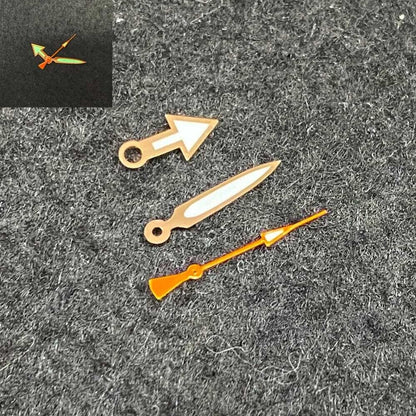 Green luminous golden trim watch hands for NH35/NH36/4R36 SK007, precise and stylish replacement.