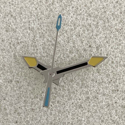 Color block silver trim watch hands for NH35/NH36/4R/7S movement, ideal for precise timekeeping.