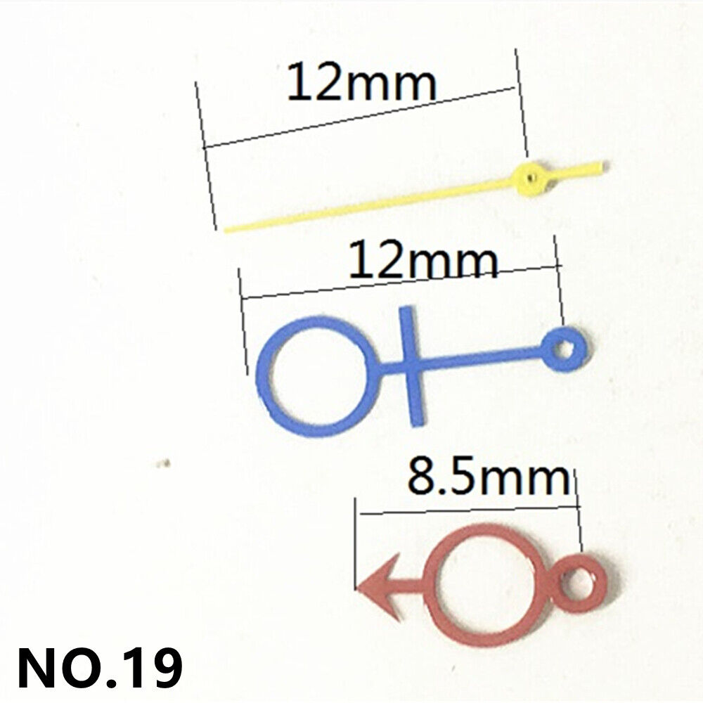 Male female sign watch hands for Miyota 2035 quartz movement, stylish irregular design.