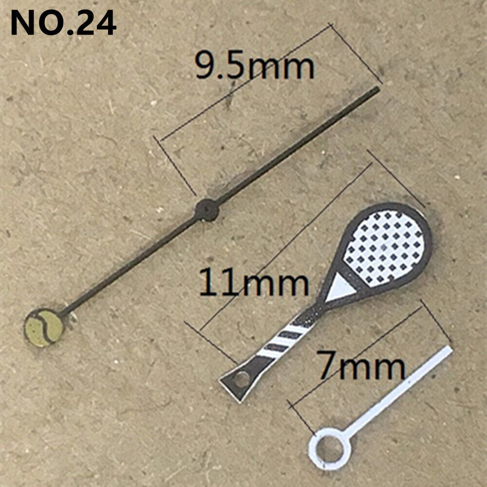 Badminton racket style irregular watch hands by Miyota for 2035 quartz movement, stylish and precise.