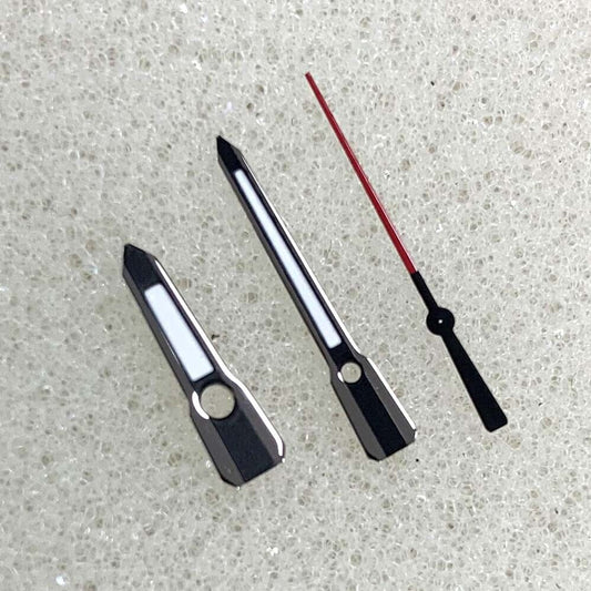 Arrow-shaped green luminous watch hands with black trim, compatible with NH35/NH36/4R/7S movements from.
