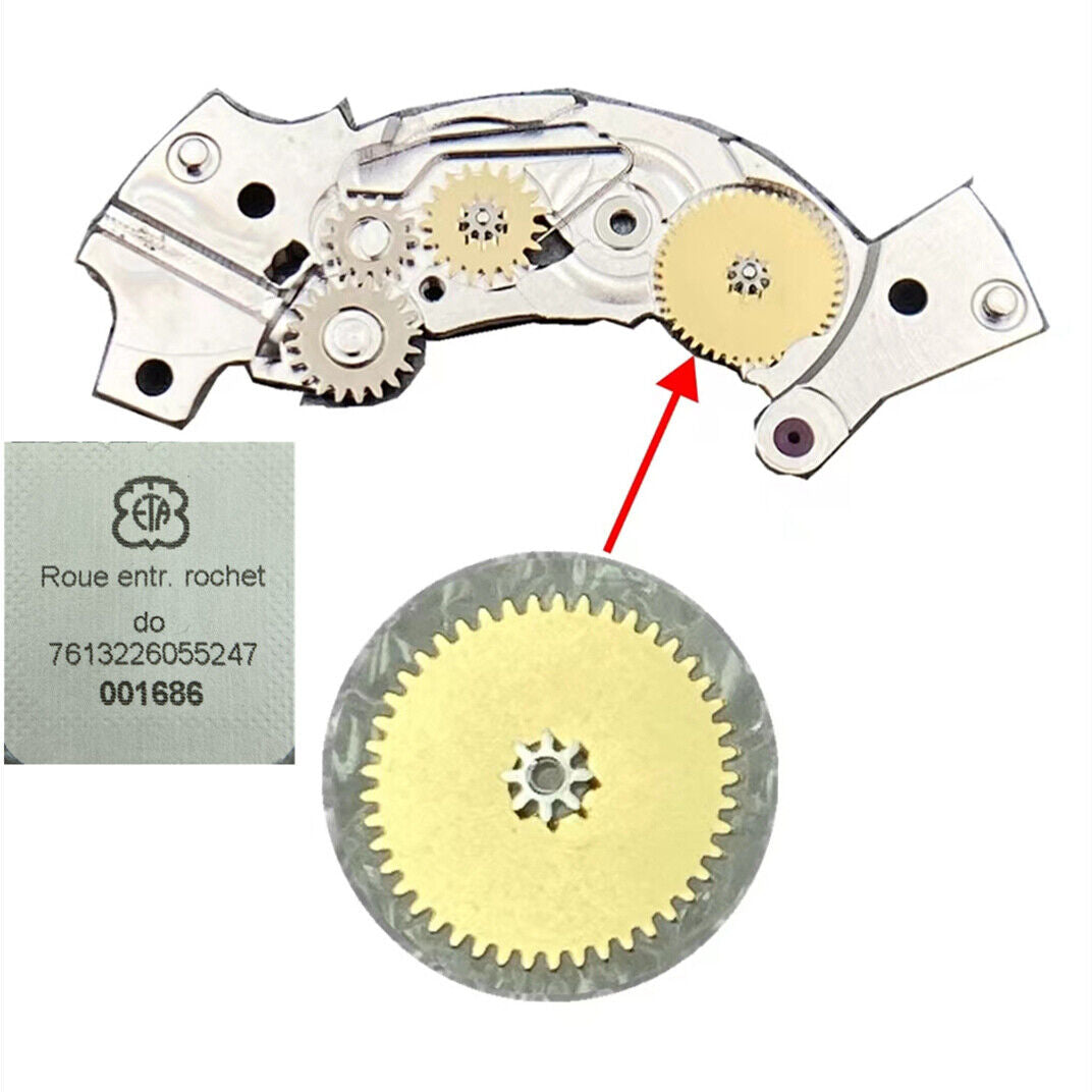 Ratchet wheel for Omega Cal.1120 Swiss watch movement, precision gear replacement part.