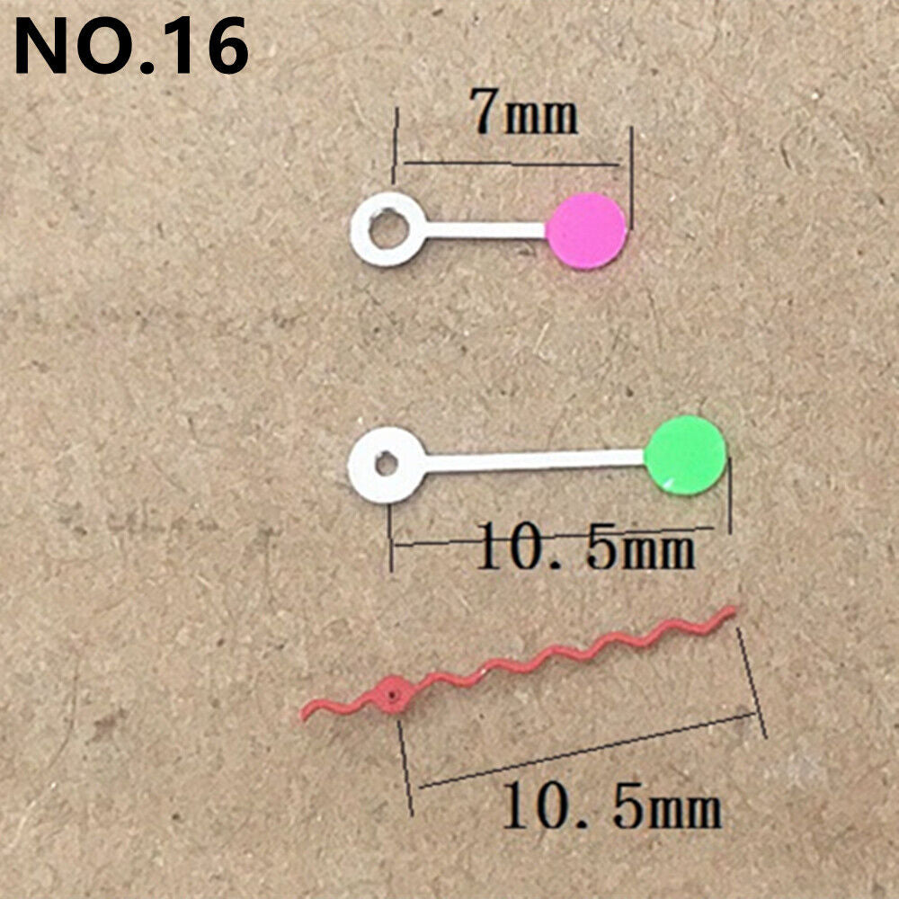 Lollipop style irregular watch hands for Miyota 2035 quartz movement, perfect for custom watch repairs.