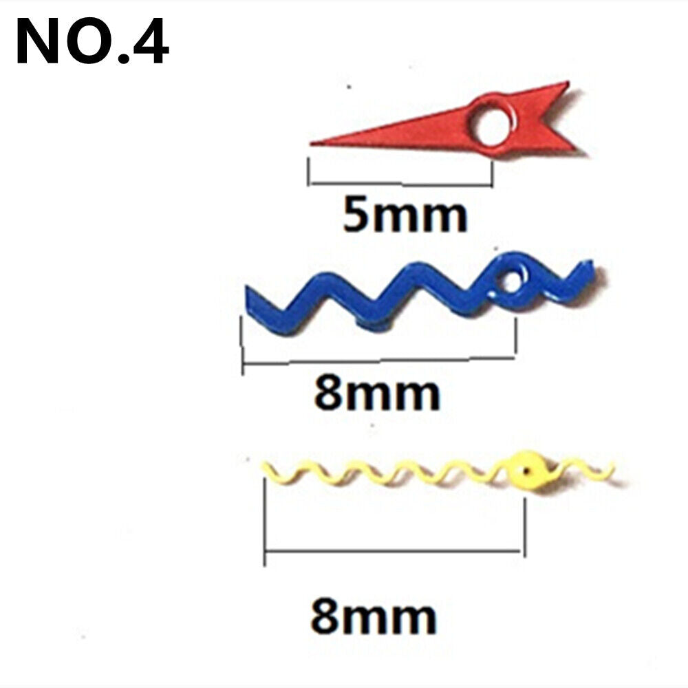 8mm wavy irregular watch hands for Miyota 2035 quartz movement, stylish accessory.