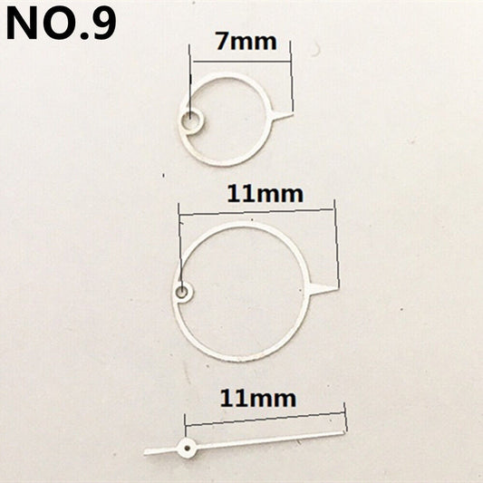 Aiguilles de montre rondes, pointues et irrégulières de 11 mm pour mouvement à quartz Miyota 2035