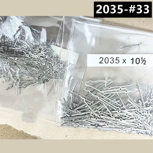 Lot de 100 aiguilles de seconde de 10,5 mm en argent pour mouvement à quartz Miyota 2035