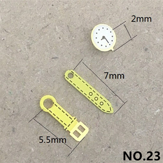 Yellow watch band with irregular hands designed for Miyota 2035 quartz movement.